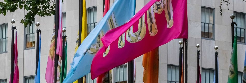 Colorful flags in New York City.